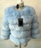 Dámska zimná bunda z umelej kožušiny svetlo modrá