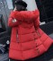 Dámská zimní bunda s výrazným límcem J3006 červená