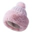 Dámská zimní čepice s kožíškem růžová