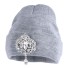 Dámská zimní čepice s ozdobou šedá