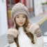 Dámská zimní čepice s rukavicemi khaki