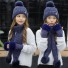 Dámská zimní sada čepice se šálou a rukavice tmavě modrá