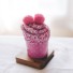 Dámské bavlněné ponožky s bambulkami růžová