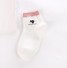 Dámske členkové ponožky s mačičkou A663 biela