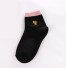 Dámske členkové ponožky s mačičkou A663 čierna