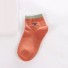 Dámske členkové ponožky s mačičkou A663 oranžová