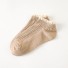 Dámske členkové ponožky s volánikmi hnedá