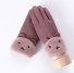 Dámske dotykové rukavice s medvedíkom J2815 purpurová