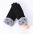 Dámské dotykové rukavice s medvídkem J2815 černá
