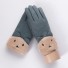 Dámské dotykové rukavice s medvídkem J2815 modrá