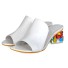 Dámské elegantní pantofle na podpatku bílá