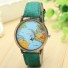 Dámské hodinky s mapou světa J3114 zelená