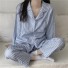 Dámske kockované pyžamo P2662 sivá