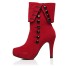 Dámské kotníkové boty s knoflíky J1101 červená