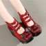 Dámské kotníkové boty s květinami A658 červená