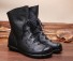 Dámske kožené členkové topánky J1722 čierna