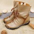 Dámské kožené kotníkové boty J1722 krémová