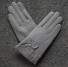 Dámske kožené rukavice s mašličkou sivá