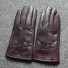 Dámske kožené rukavice s mašličkou tmavo hnedá