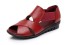 Dámske kožené sandále A690 červená
