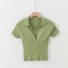 Dámske krátke tričko s golierom zelená