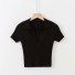 Dámské krátké tričko s límečkem černá