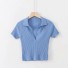 Dámské krátké tričko s límečkem modrá
