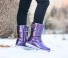 Dámske lesklé zimné topánky J1736 fialová