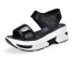 Dámske letné sandále na suchý zips čierna