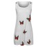 Dámske letné šaty s motýľmi biela