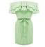 Dámske mini šaty s volánikmi zelená