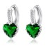 Dámské náušnice srdce s kamínkem zelená