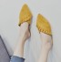 Dámske papuče s volánikmi žltá