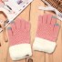 Dámské pletené rukavice s kožíškem J2393 růžová