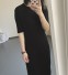 Dámské polodlouhé šaty s krátkým rukávem černá