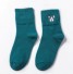Dámske ponožky s buldočky zelená