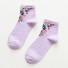 Dámské ponožky s květinami fialová