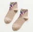 Dámské ponožky s květinami khaki