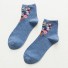 Dámské ponožky s květinami modrá