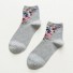 Dámské ponožky s květinami šedá