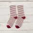 Dámske ponožky s prúžkami bordová