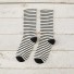 Dámske ponožky s prúžkami čierna
