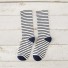 Dámske ponožky s prúžkami tmavo modrá