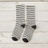 Dámske ponožky s prúžkami tmavo sivá