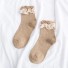 Dámske ponožky s volánikmi hnedá