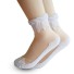 Dámske priesvitné ponožky s čipkou - 5 párov biela