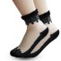 Dámske priesvitné ponožky s čipkou - 5 párov čierna
