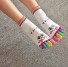 Dámske prstové ponožky s očami biela