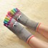 Dámske prstové ponožky s očami sivá