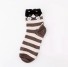 Dámske pruhované ponožky so zvieratkami hnedá
